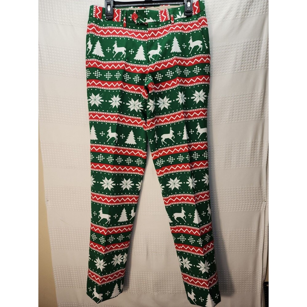Opposuit Mens suit Size 36 Christmas Green Tree Holiday With Tie - Picture 13 of 16